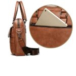 WEIXIER Briefcase PU Leather Laptop Handbag