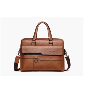 WEIXIER 8619 Business Style Briefcase PU Leather Laptop Handbag