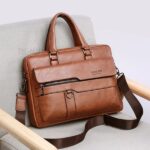 WEIXIER Business Style Briefcase PU Leather Laptop Handbag