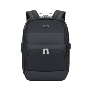 Wiersoon Black Double Zipped Laptop Backpack